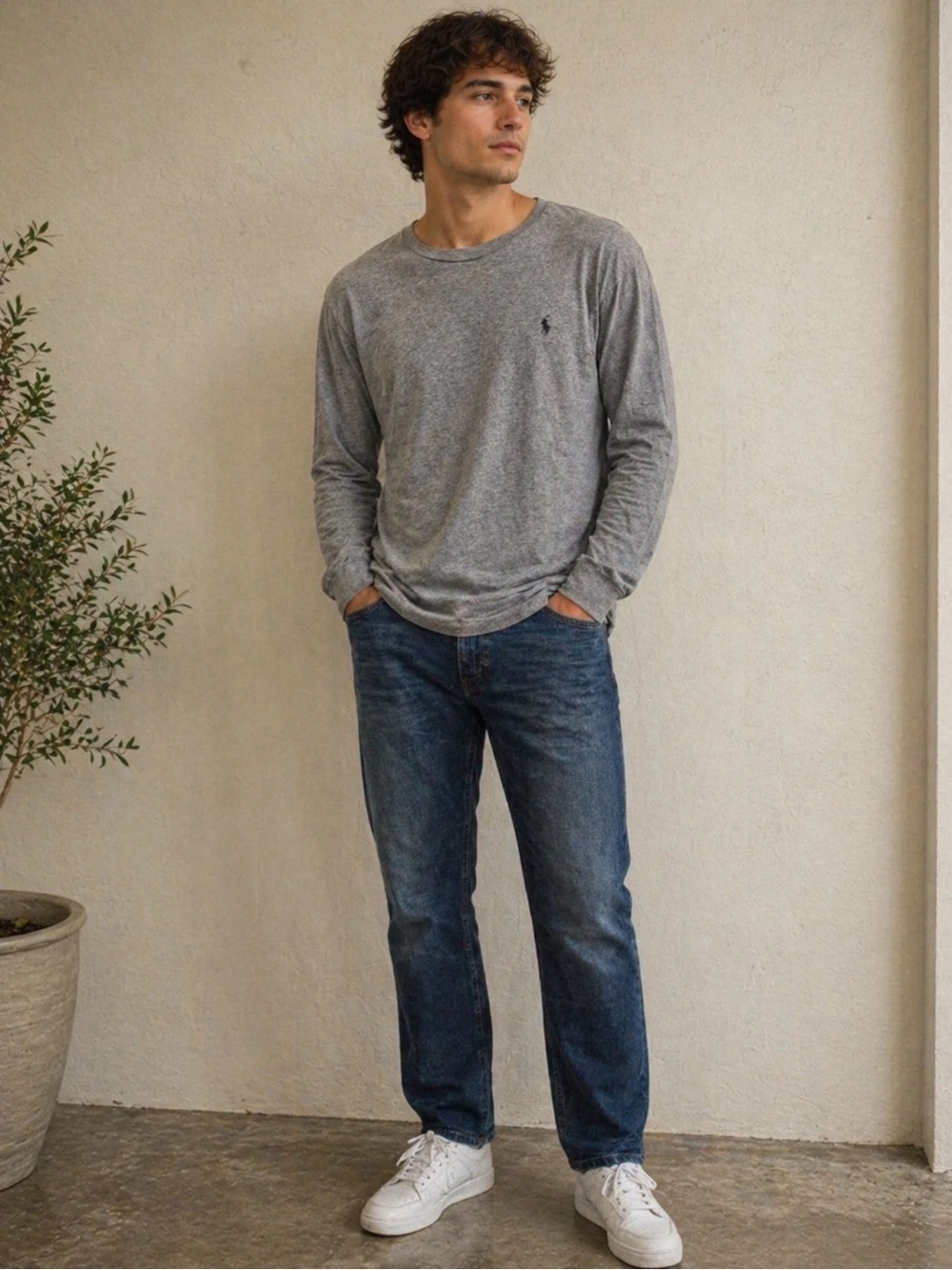 Polo by Ralph Lauren Gray Long Sleeve Tee